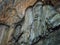 Stalactite wall in Valporquero`s cave in Leon Spain