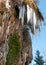 Stalactites in the Caves of Valganna in frosty winter day, province of Varese.