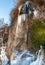 Stalactites in the Caves of Valganna in frosty winter day, province of Varese.