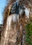 Stalactites in the Caves of Valganna in frosty winter day, province of Varese.