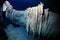 Stalactites of cenote underwater cave