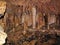 Stalactites and columns in Danial Cave, Mazandaran, Iran