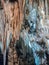 Stalactites and stalagmites background in Valporquero`s caves S