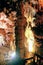 Stalactites and stalagmites inside Damlatas Cave Alanya, Turkey