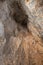 Stalactites  and stalagmites in a large cave in Mount Arbel, located on the coast of Lake Kinneret - the Sea of Galilee, near the