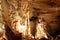 Stalactites and Stalagmites in Natural Bridge Caverns