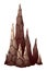 Stalagmite. Icicle shaped upward growing mineral formations in cave. Nature brown limestone, material stone icon