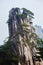 The stalagmite peak and pine trees