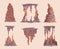 Stalagmite. Rock cave mountains mineral stones indoor natural objects exact vector dripping stalagmite in cartoon style