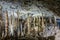 Stalagmites fused with stalactites in Grottes-de-Han, Han-sur-lesse, Belgium