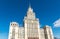 Stalin skyscraper on square of the Red Gate in Moscow, Russia