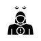stalking crime glyph icon vector illustration