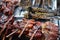 A Stall of grill chickens and fishes