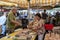 Stall selling eggs and pasta at the farmer\'s market