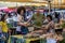 Stall selling eggs and pasta at the farmer\'s market