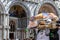 Stall selling venetian souvenirs in front of St Mark`s Basilica