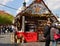 Stall with souvenirs and tourists in Prague