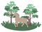 Stallion Galloping in Park, Horse in Forest Vector