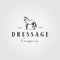 Stallion horse running dressage logo hipster vintage vector