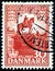 Stamp Denmark 1955 The 1000th Anniversary of the Kingdom of Denmark monument to the rider on the horse