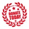 Stamp donate today illustration