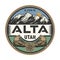 Stamp or emblem with the name of Alta, Utah, United States
