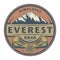 Stamp or emblem with text Everest, Himalayas