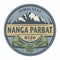 Stamp or emblem with text Nanga Parbat, Himalayas