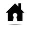 stamp home house vector illustrations stay here lockdown lock shadow