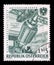 Stamp issued in the Austria shows Rotor of a huge generator of the Elin Union, the 15th Anniversary of Nationalised Industry