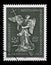 Stamp issued in the Austria shows the Saint Michael, sculpture by Thomas Schwantaler