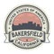 Stamp or label with name of Bakersfield, California