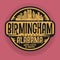 Stamp or label with name of Birmingham, Alabama