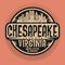 Stamp or label with name of Chesapeake, Virginia