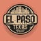 Stamp or label with name of El Paso, Texas