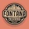 Stamp or label with name of Fontana, California