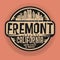 Stamp or label with name of Fremont, California