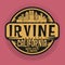 Stamp or label with name of Irvine, California