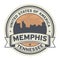 Stamp or label with name of Memphis, Tennessee