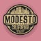 Stamp or label with name of Modesto, California