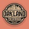 Stamp or label with name of Oakland, California