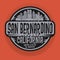 Stamp or label with name of San Bernardino, California