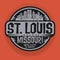 Stamp or label with name of St. Louis, Missouri