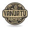 Stamp or label with the name of Vanuatu, Pacific Paradise