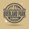 Stamp or label with text Overland Park, Kansas inside