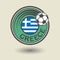 Stamp or label with word Greece, football theme