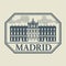 Stamp or label with word Madrid inside