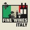 Stamp or label with words Fine Wines, Italy