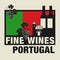 Stamp or label with words Fine Wines, Portugal