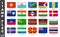 Stamp with official country flag pattern and old grunge texture and countries name . Rectangle shape . Vector . Set 8 of 12 on